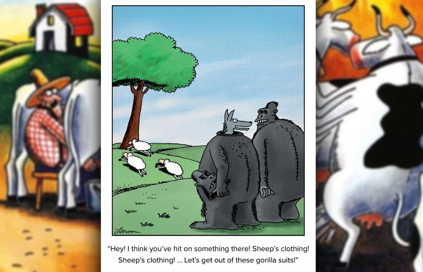 far side wolves dressed as gorillas comics