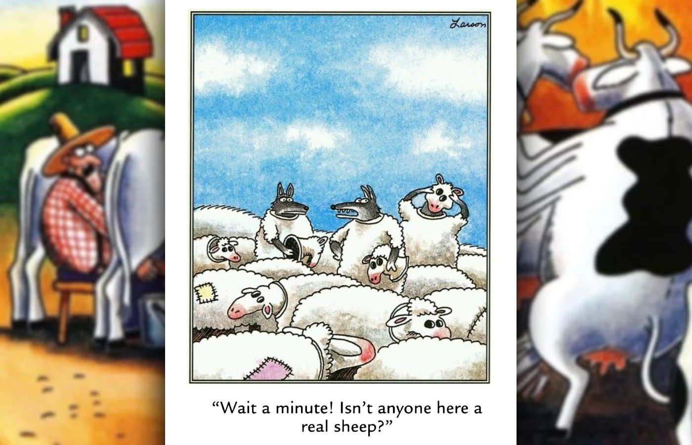 far side wolves dressed as sheep comic