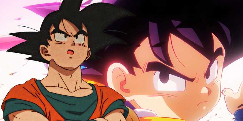 Goku visibly annoyed as Daima Goku in the background