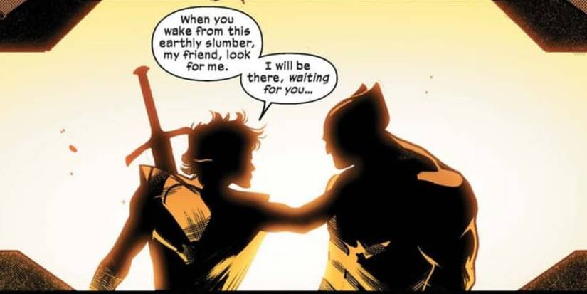 House of X (2019) #3: Nightcrawler talks to Wolverine before their mission