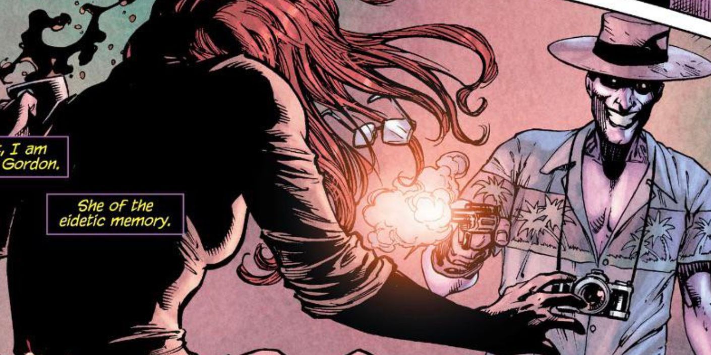 Joker paralyzes Barbara Gordon aka Batgirl during The Killing Joke