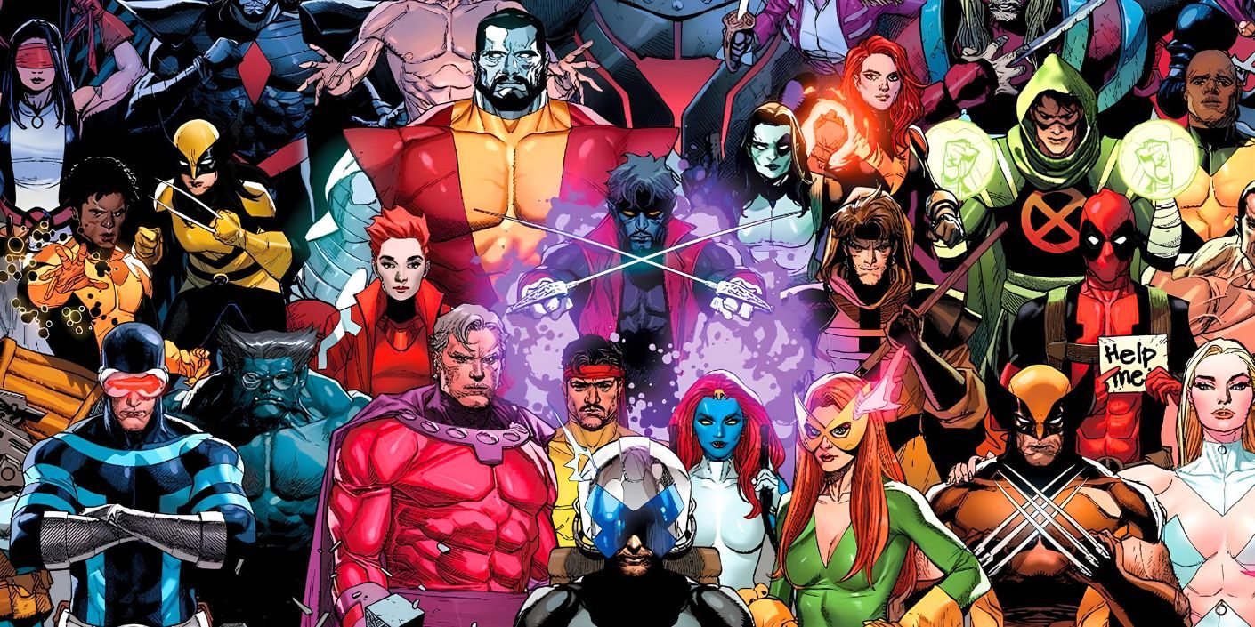 Comic book art: All the X-Men of the Krakoa Era(Nightcrawler at center)