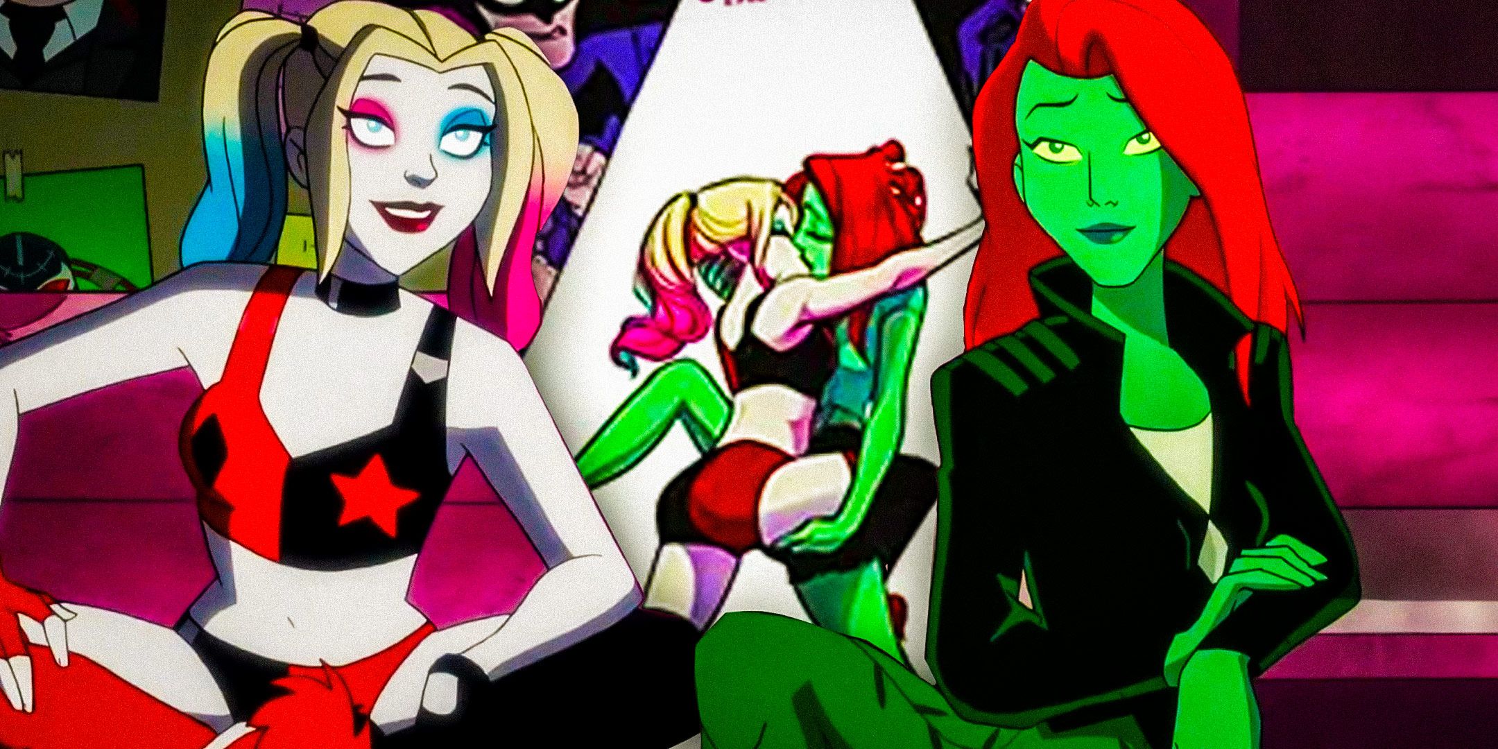 Harley Quinn e Poison Ivy Cartoon e gravata em quadrinhos