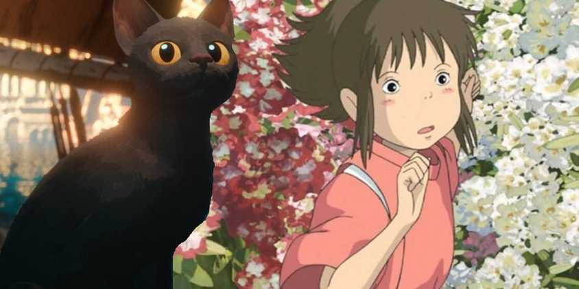 The Cat from Flow with Chihiro from Spirited Away