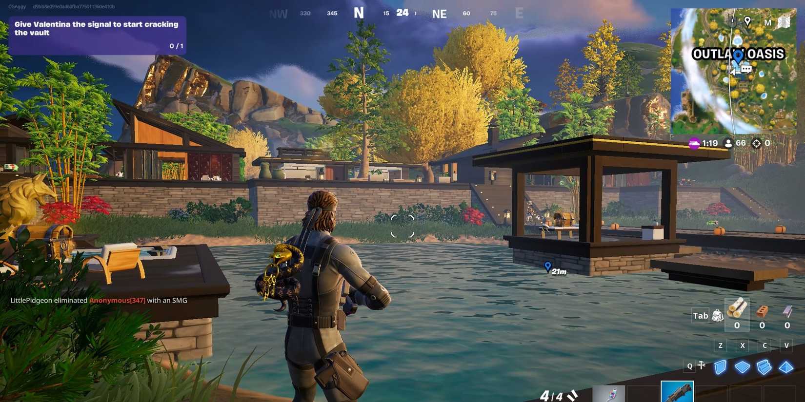 Fortnite Chapter 6 Season 2 Player In Outlaw Oasis Looking At Pool.