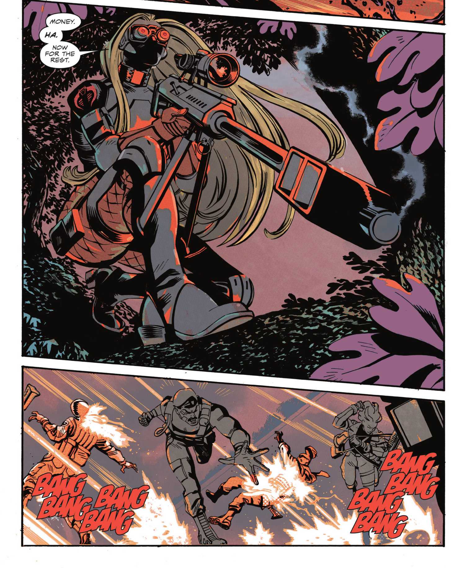 G.I. Joe #4 Chameleon attacks Stalker and Cover Girl