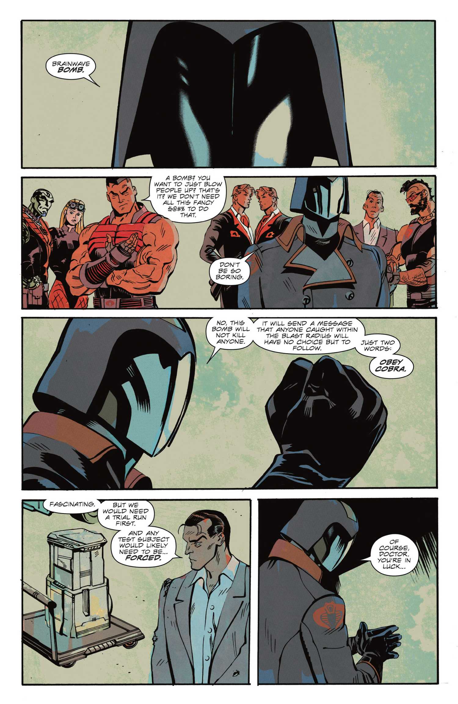 G.I. Joe #4 Cobra Commander explains the Brainwave Bomb