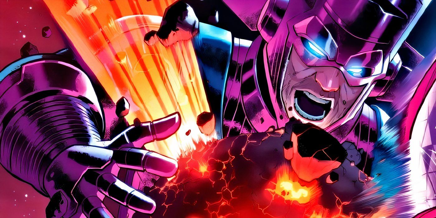 Galactus getting shot in the chest.