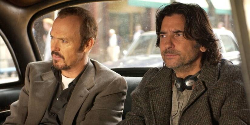 Michael Keaton and Roger Rees sat in a cab in Game 6