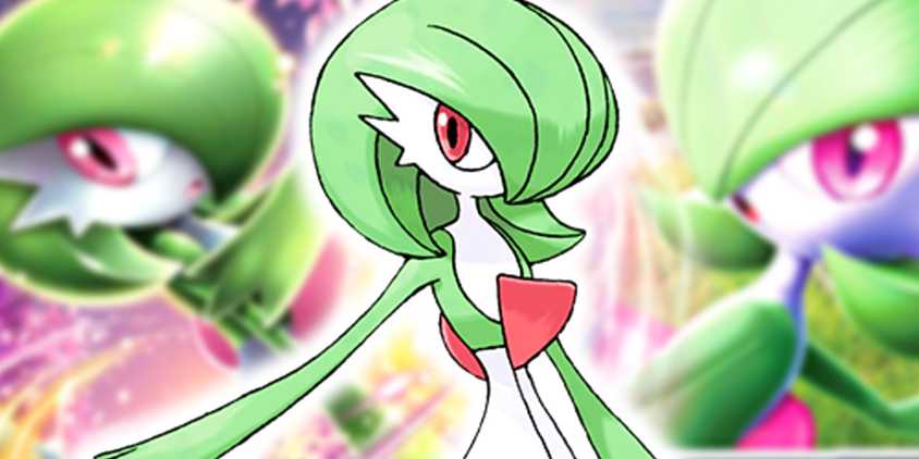 gardevoir with images from the pokemon's tcg cards behind it-1