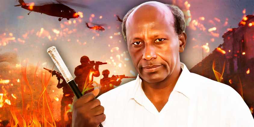 General Aidid and an image from Surviving Black Hawk Down