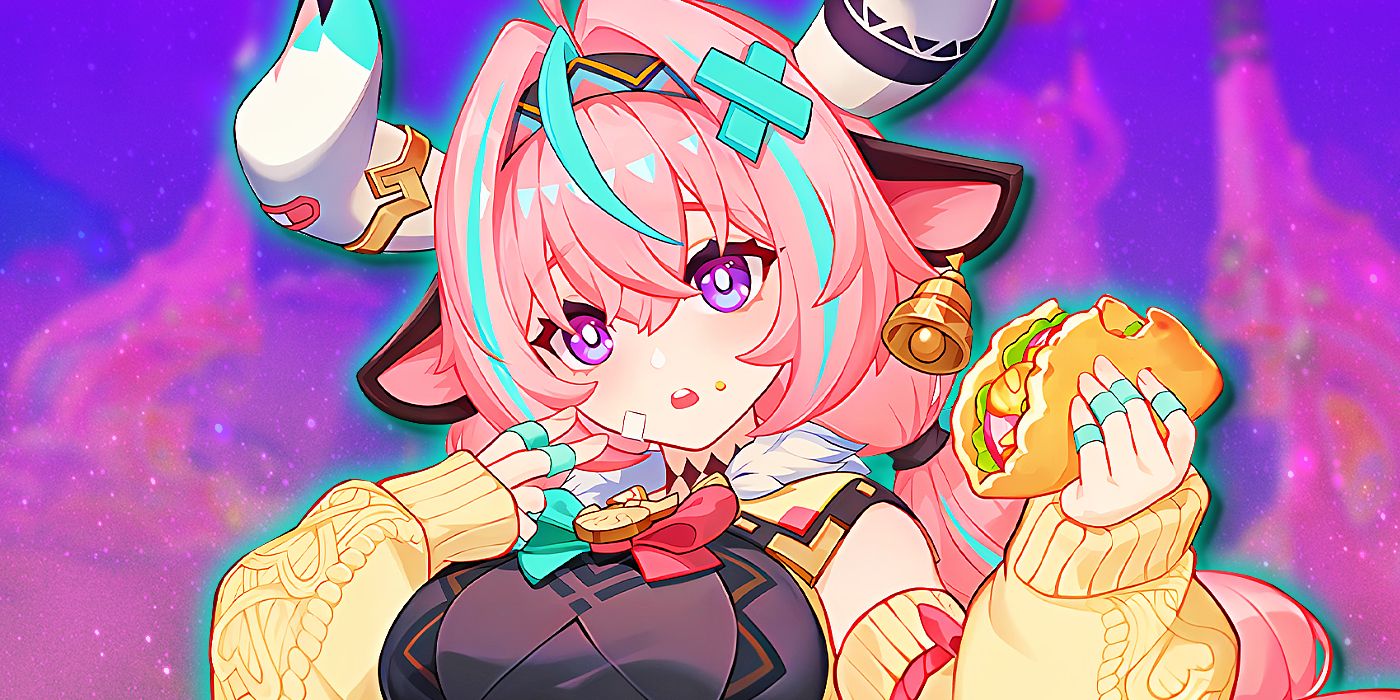 Genshin Impact&rsquo;s Varesa looks surprised eating a taco.