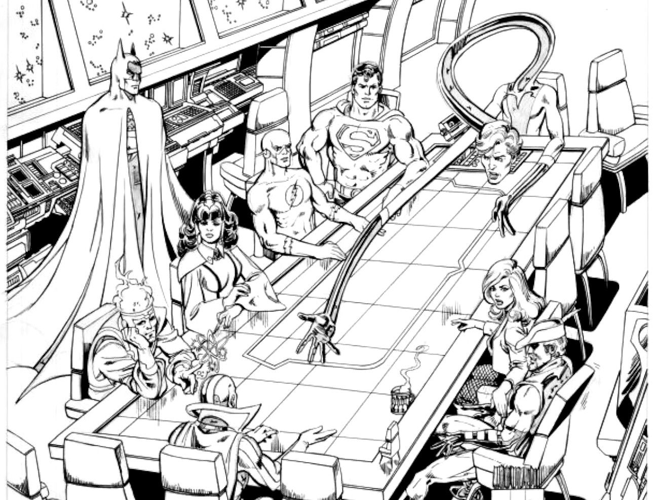 GEORGE PEREZ SKETCH OF THE JUSTICE LEAGUE