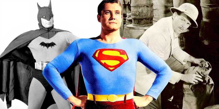 George Reeve Superman with 1940s Batman and Congo Bill