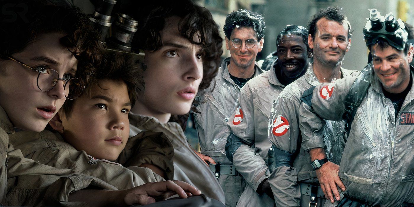 The new and original Ghostbusters side-by-side.