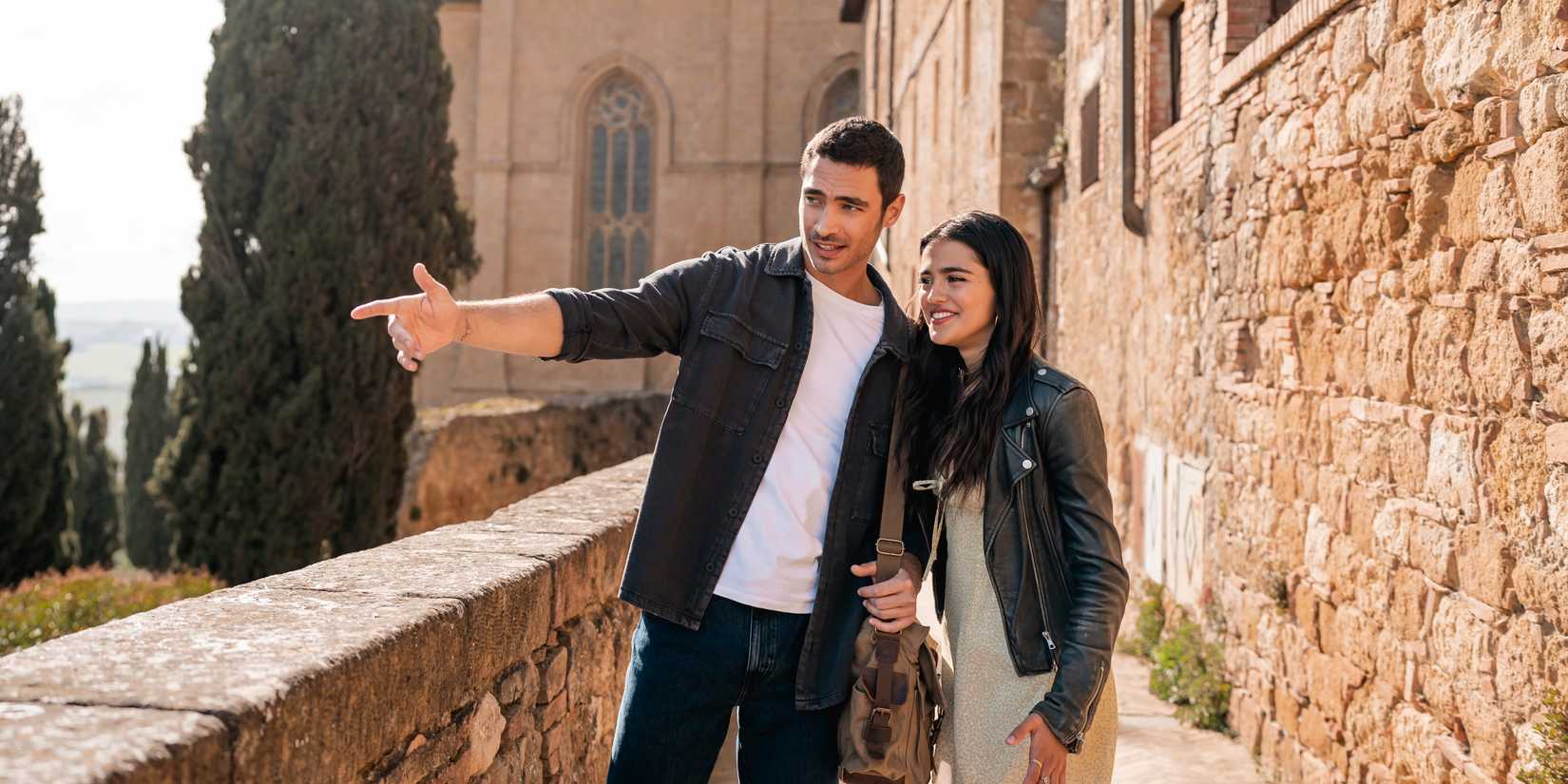 Gio and Olivia look at the view in La Dolce Villa
