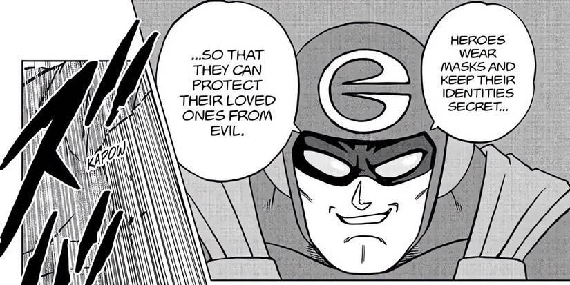 Gohan teaches Trunks the importance of keeping his identity a secret.