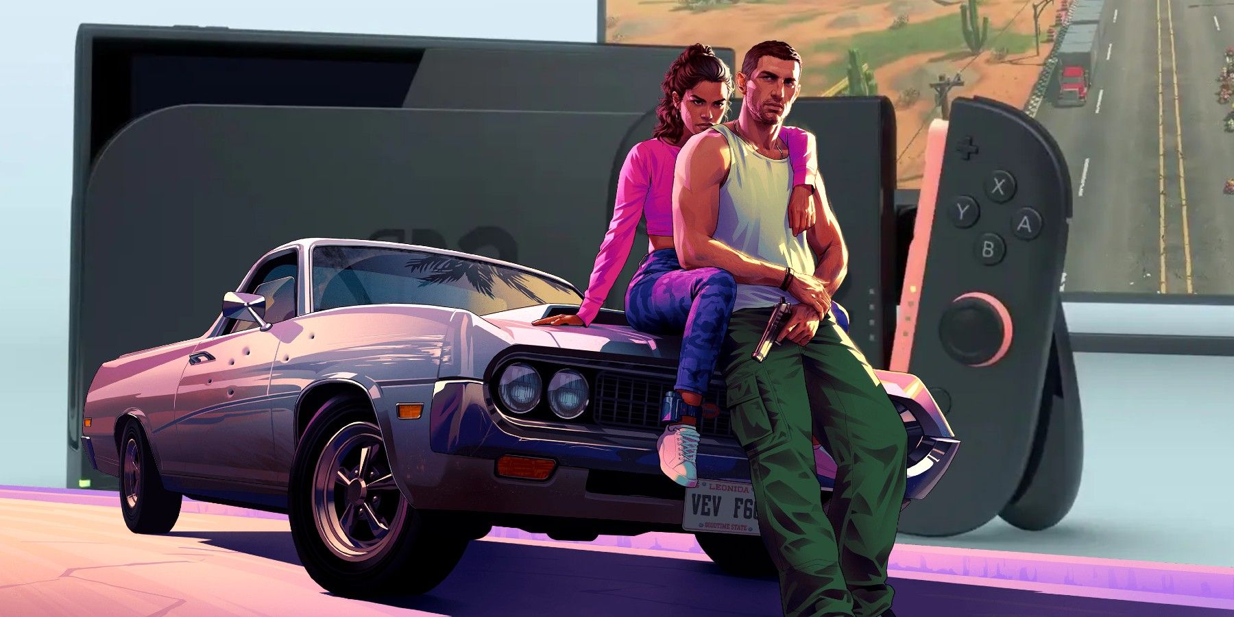 Grand theft auto 6 characters sitting on a car-1