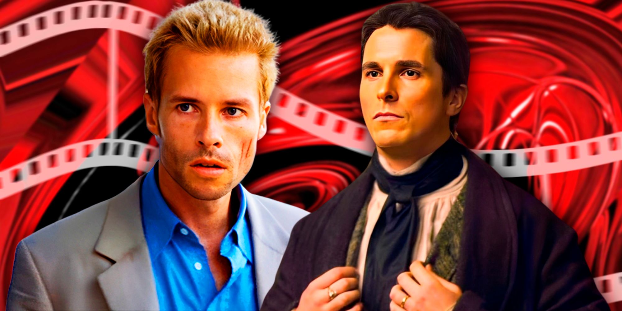 Guy Pearce in Memento and Christian Bale in The Prestige