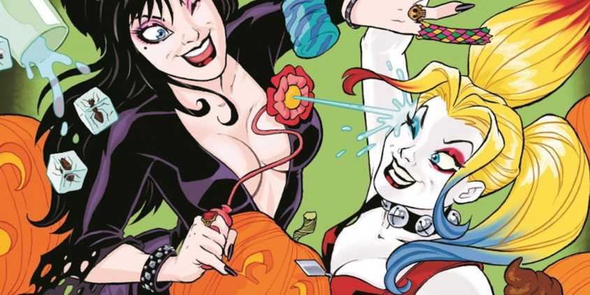 harley and elvira crossover cover by Amanda Conner