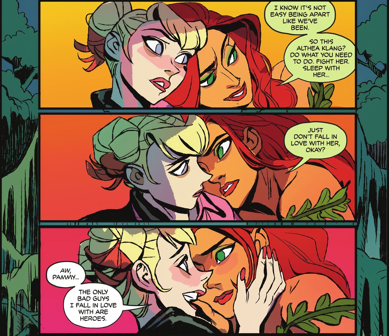 Harley and Ivy include each other. Ivy says it's okay for Harley to sleep with Althea Klang.