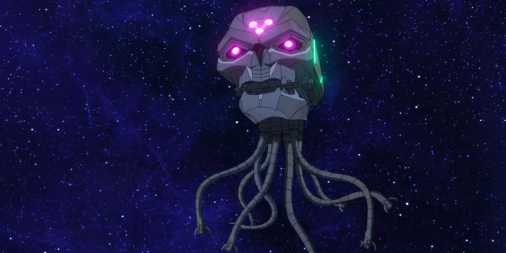 Brainiac's skull ship in Harley Quinn Season 5 Ep 7