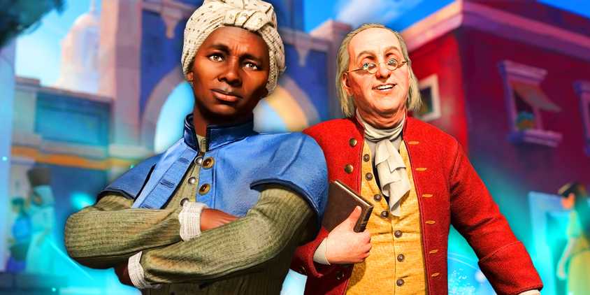 Harriet and Benjamin Franklin from Civilization 7.