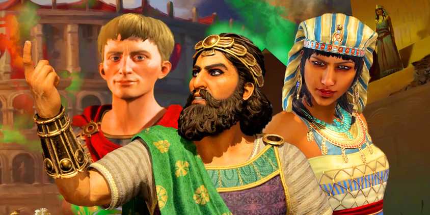 Hatsepsut, augustus and Xerxes from Civilization 7