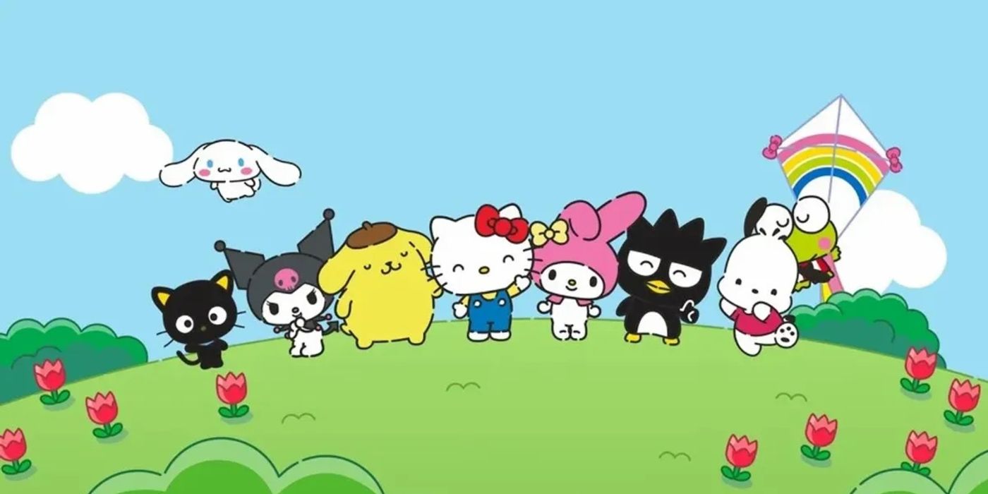 Hello Kitty Standing with Her Friends in a Field