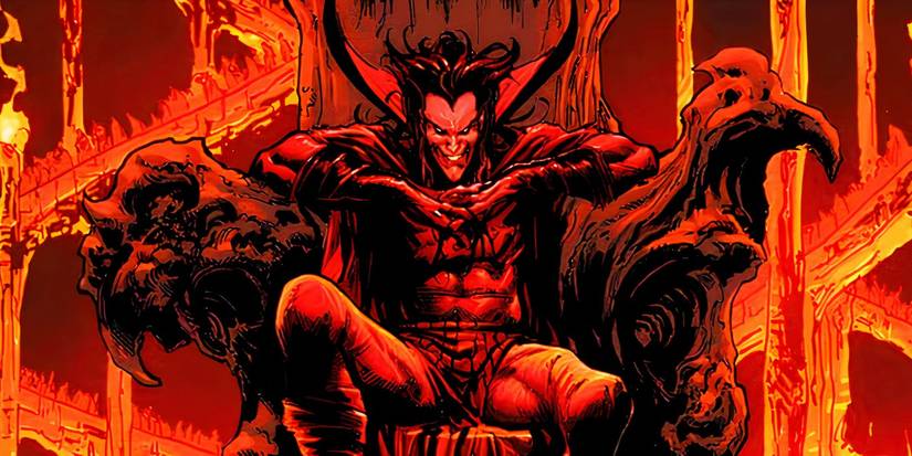 Mephisto sitting on his throne in hell.