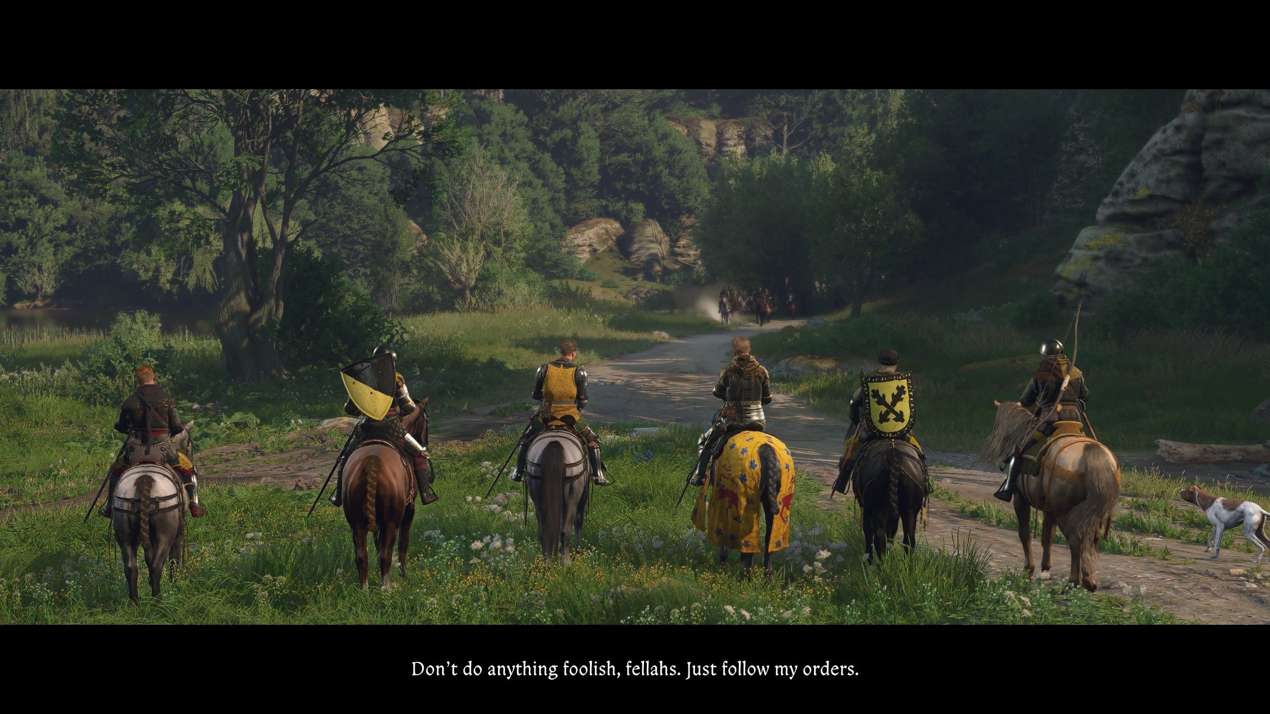 Henry and Hans with their Crew are approached by Trosky's men in the intro of Kingdom Come Deliverance II