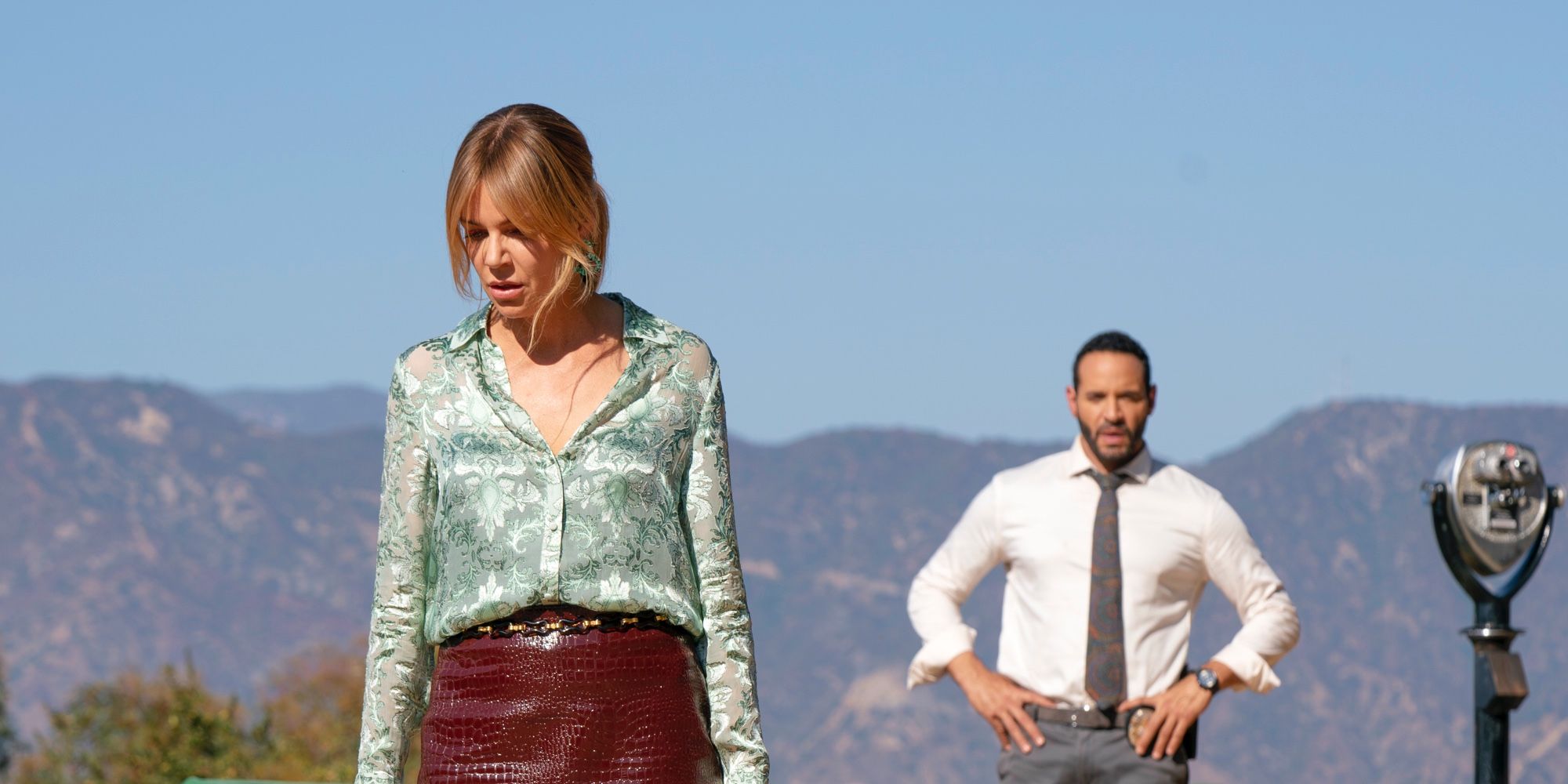 Morgan (Kaitlin Olson) and Karadec (Daniel Sunjata) in High Potential season 1, episode 13.