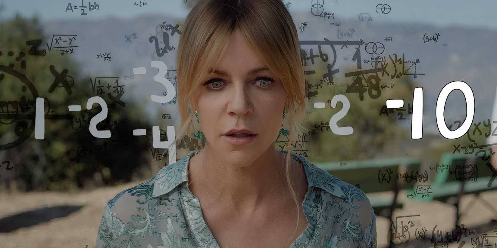 Kaitlin Olson as Morgan Gillory in High Potential thinking while surrounded by numbers