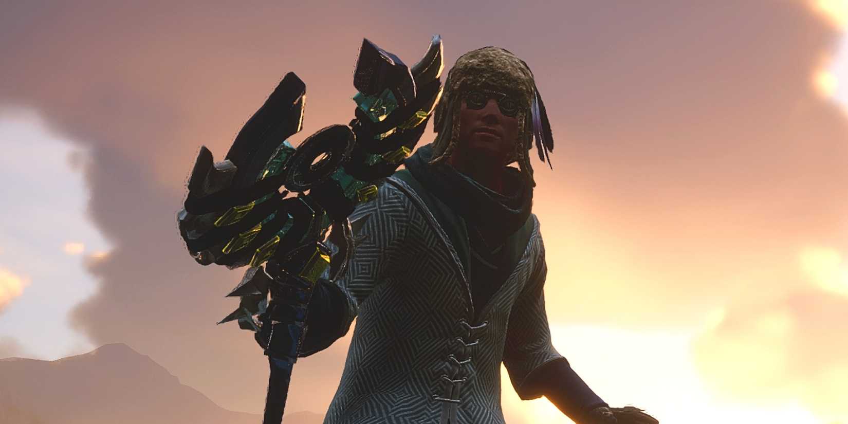 Hogwarts Legacy Staves For Wands NPC holding a staff.