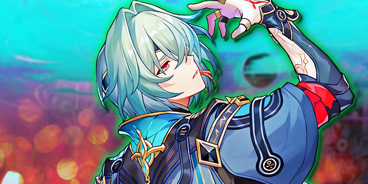 Honkai Star Rail&rsquo;s Anaxa raises their hand up to their face.
