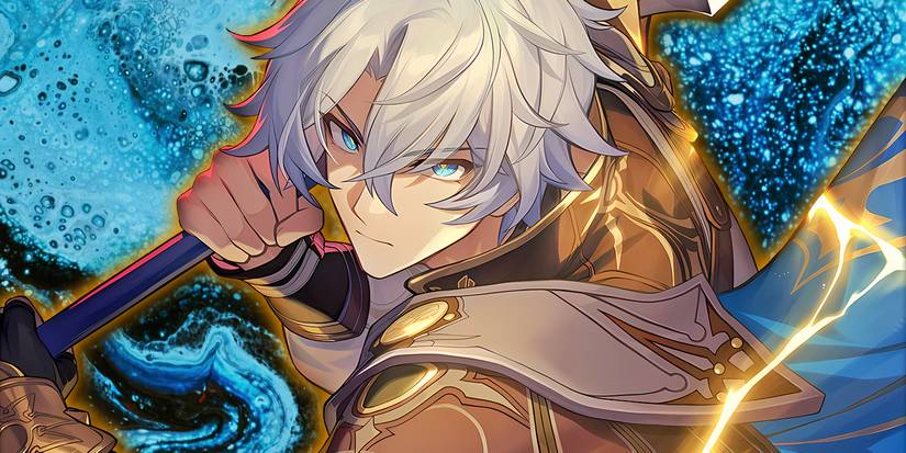 Honkai Star Rail's Phainon looks determined as he brands his sword.