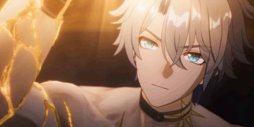 Honkai Star Rail's Phainon bathes in golden ichor.