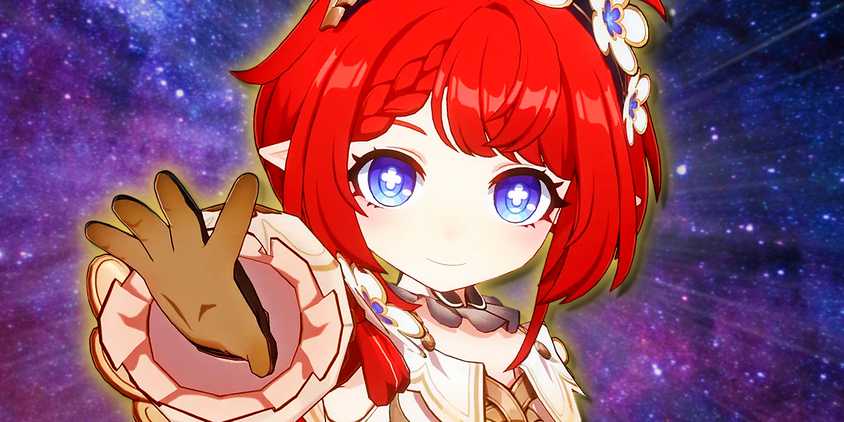 Honkai Star Rail's Tribbie extends her hand forward against a galaxy of stars.