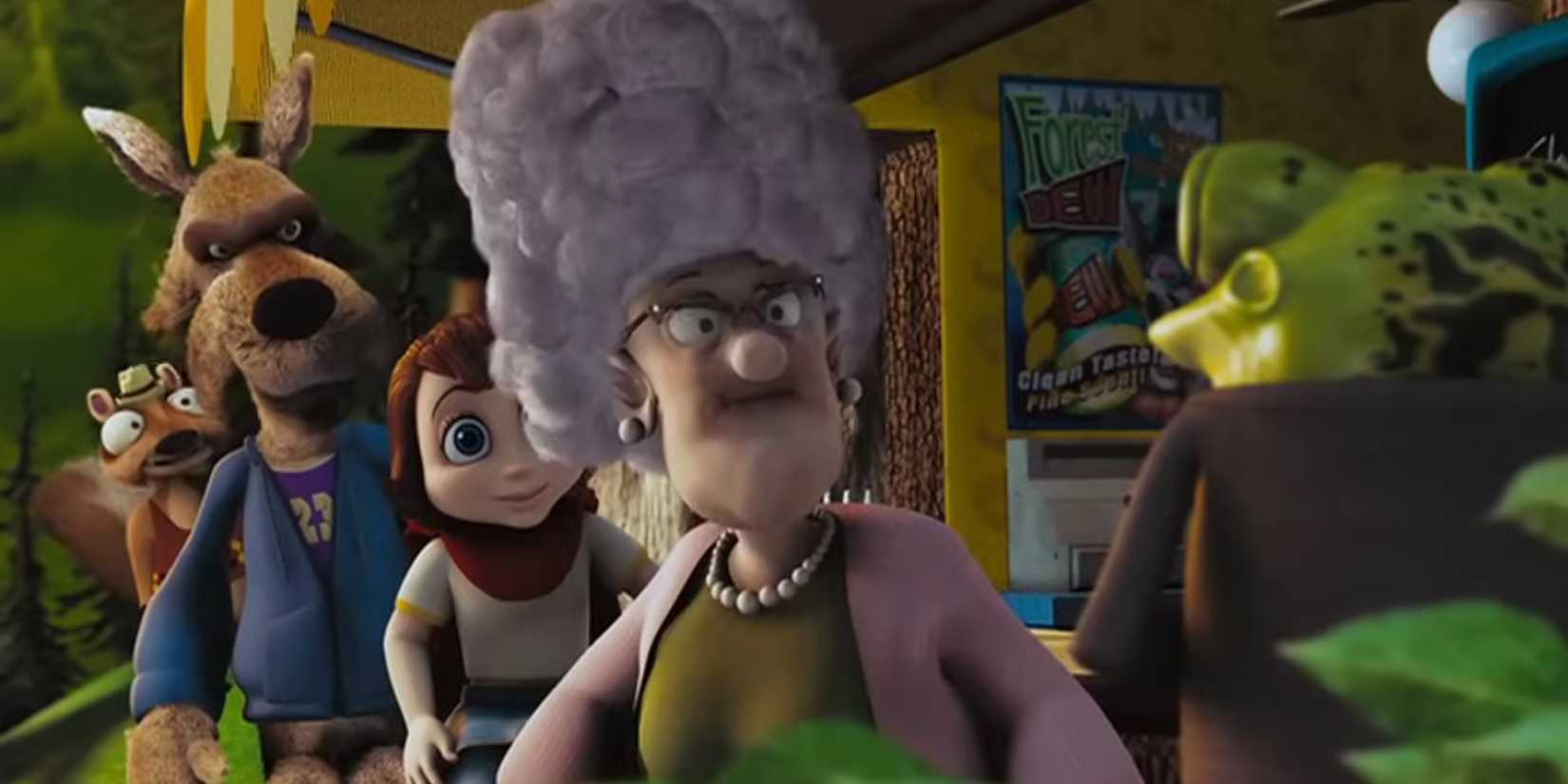 Twitchy, Wolf, Red, and Granny at the end of Hoodwinked!