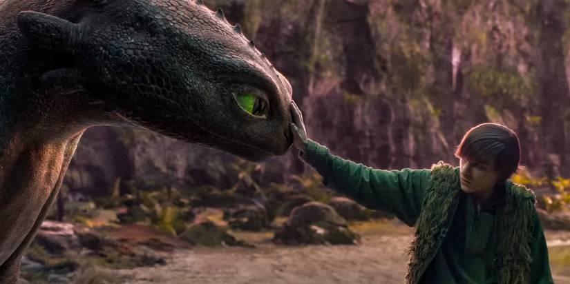 Tothless allows Hiccup to touch him in How To Train Your Dragon (2025)