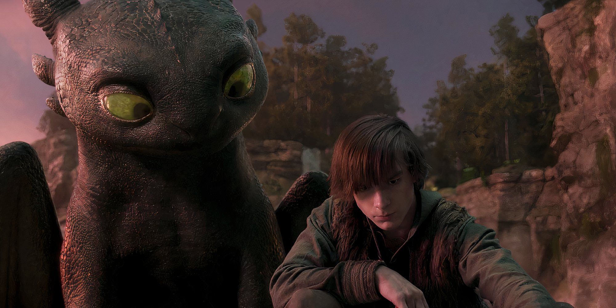 Toothless and Hiccup in the How to Train Your Dragon live-action.