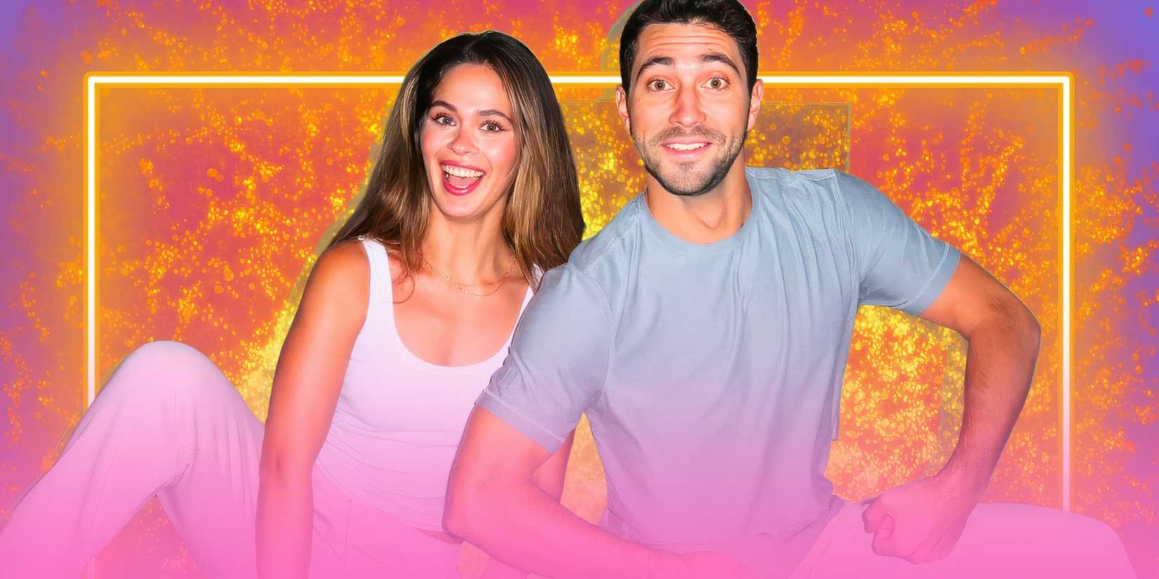image of Joey Graziadei & Kelsey Anderson from the bachelor looking happy and silly