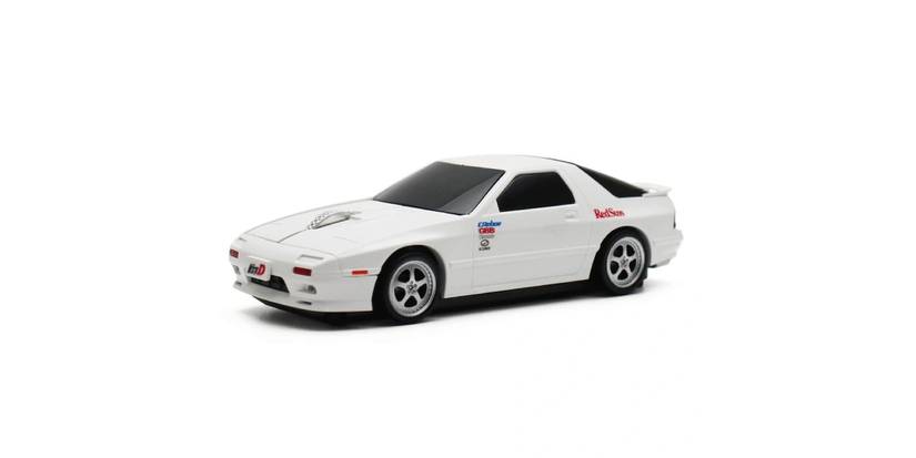 A wireless mouse designed to look like a car from Initial D.