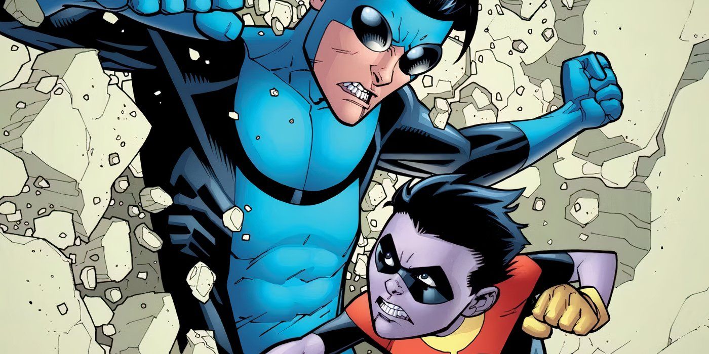 Oliver and Mark fighting in the Invincible comics