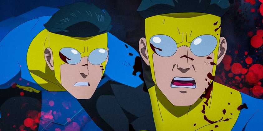 Custom image of Mark Grayson looking worried with blood on him in Invincible