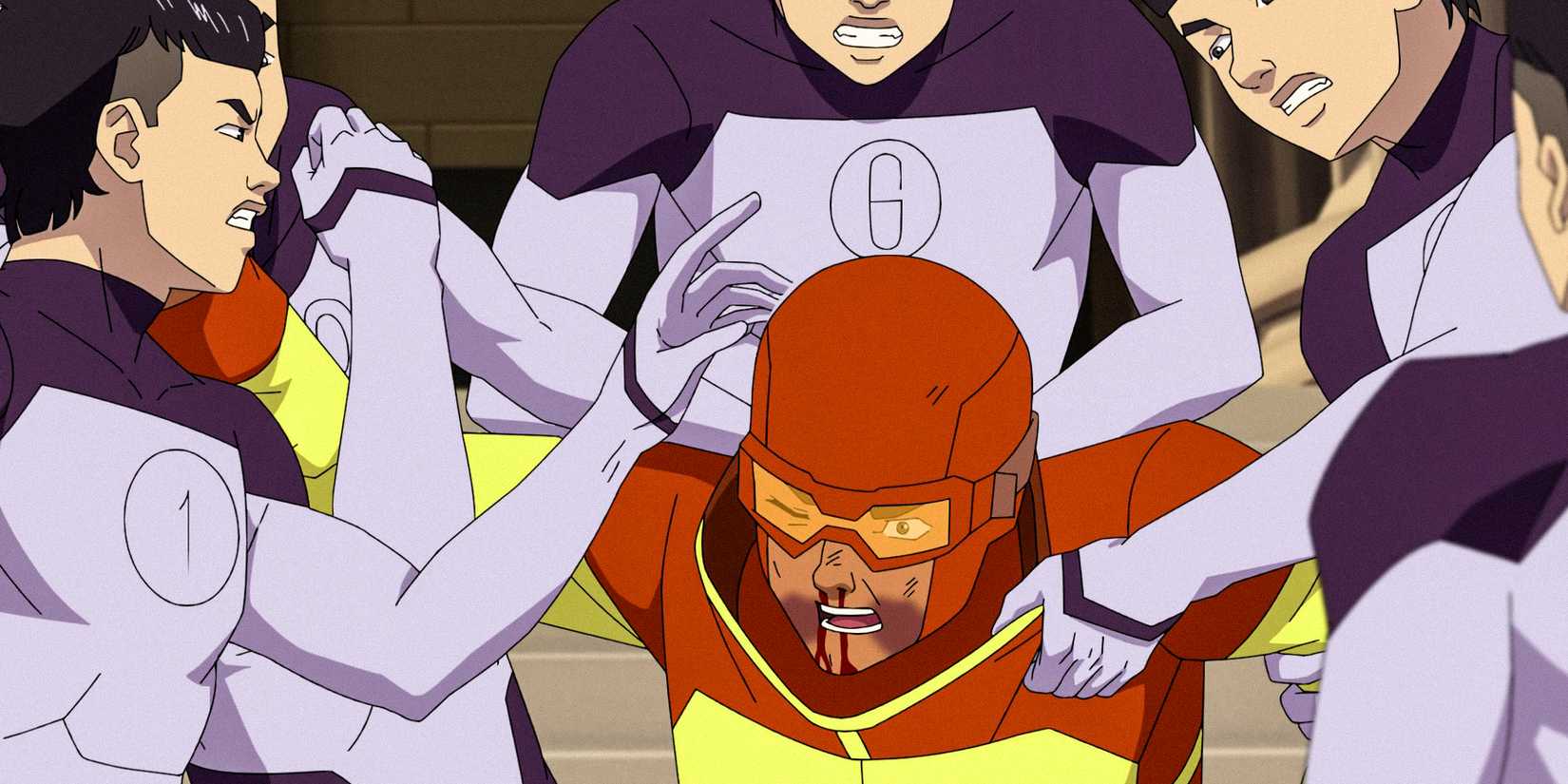 Rex is getting beat up by Multi-Paul in Invincible Season 3 Ep 1