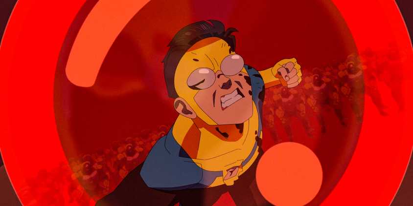 Invincible fighting the army of Reanimen in Invincible Season 3 Ep 2