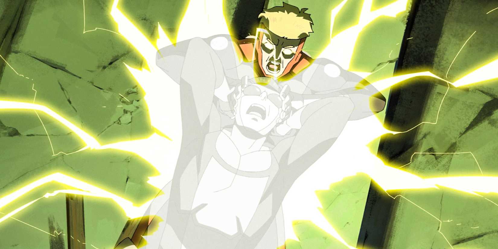 Powerplex attacking Mark Grayson with an electrical surge in Invincible Season 3 Ep 6