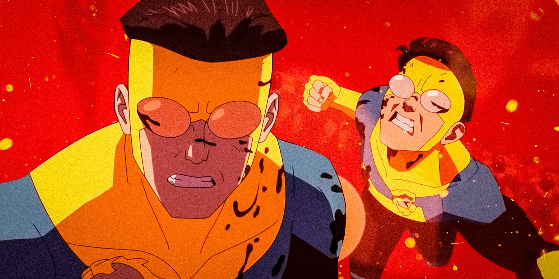 Custom image of Mark Grayson looking angry with blood on him in Invincible
