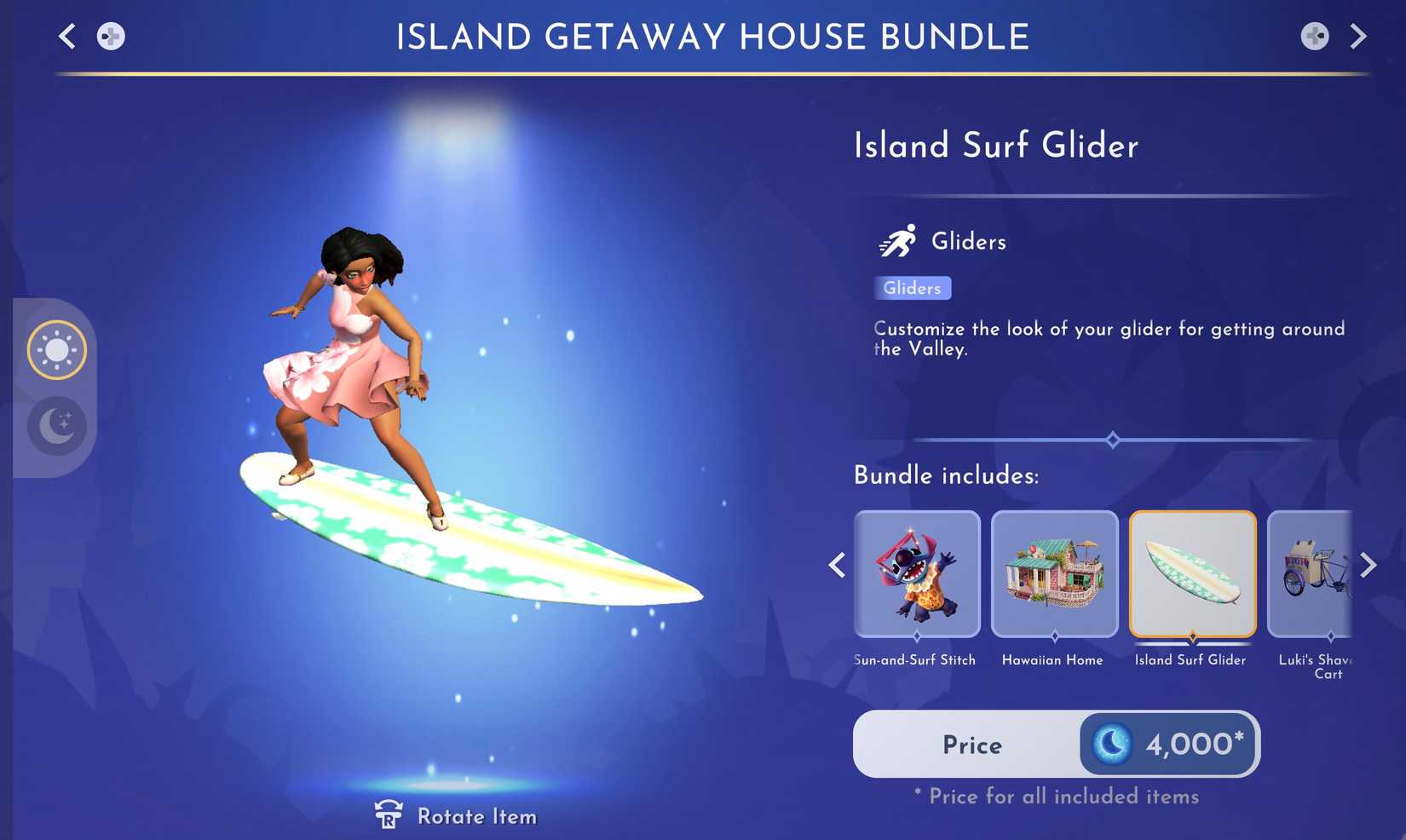 Island surf glider from disney dreamlight valley